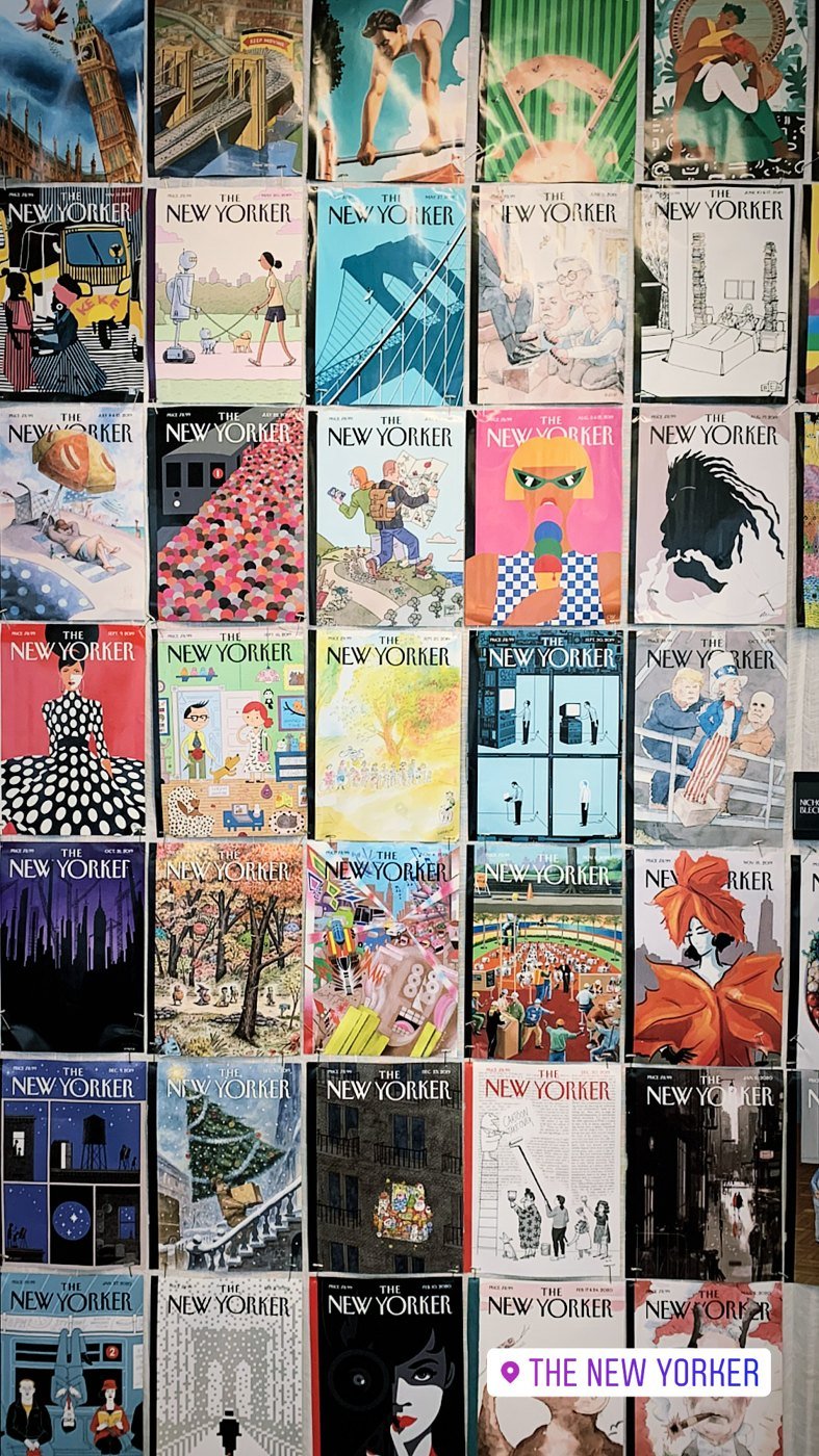 Wall of The New Yorker covers